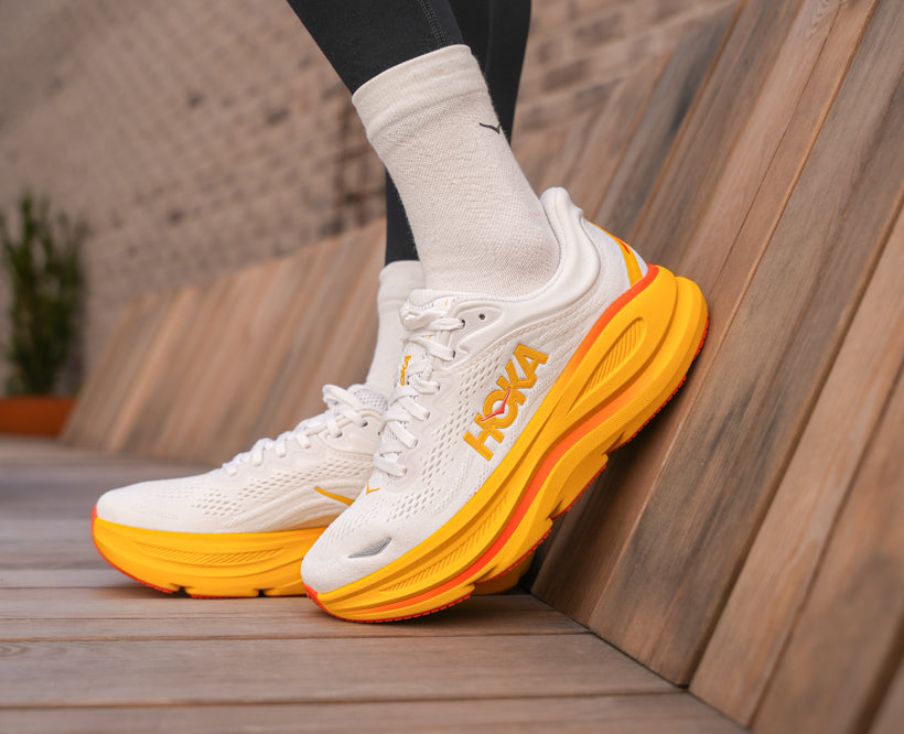 ★HOKA(W)★Bondi 9 Running Shoes★Frost Sunflower HOKA Women's Bondi 9 Frost/Sunflower Running Shoes - Free