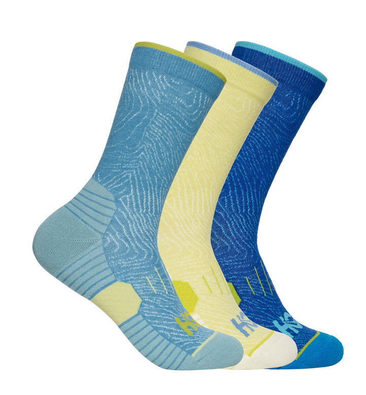 Hoka U CREW RUN SOCK 3-PACK Alpine Blue / Cardamon / Ultra