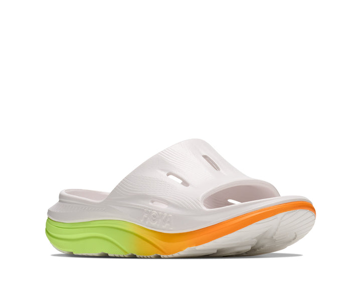 Hoka U ORA RECOVERY SLIDE 3 White / Neon Yuzu