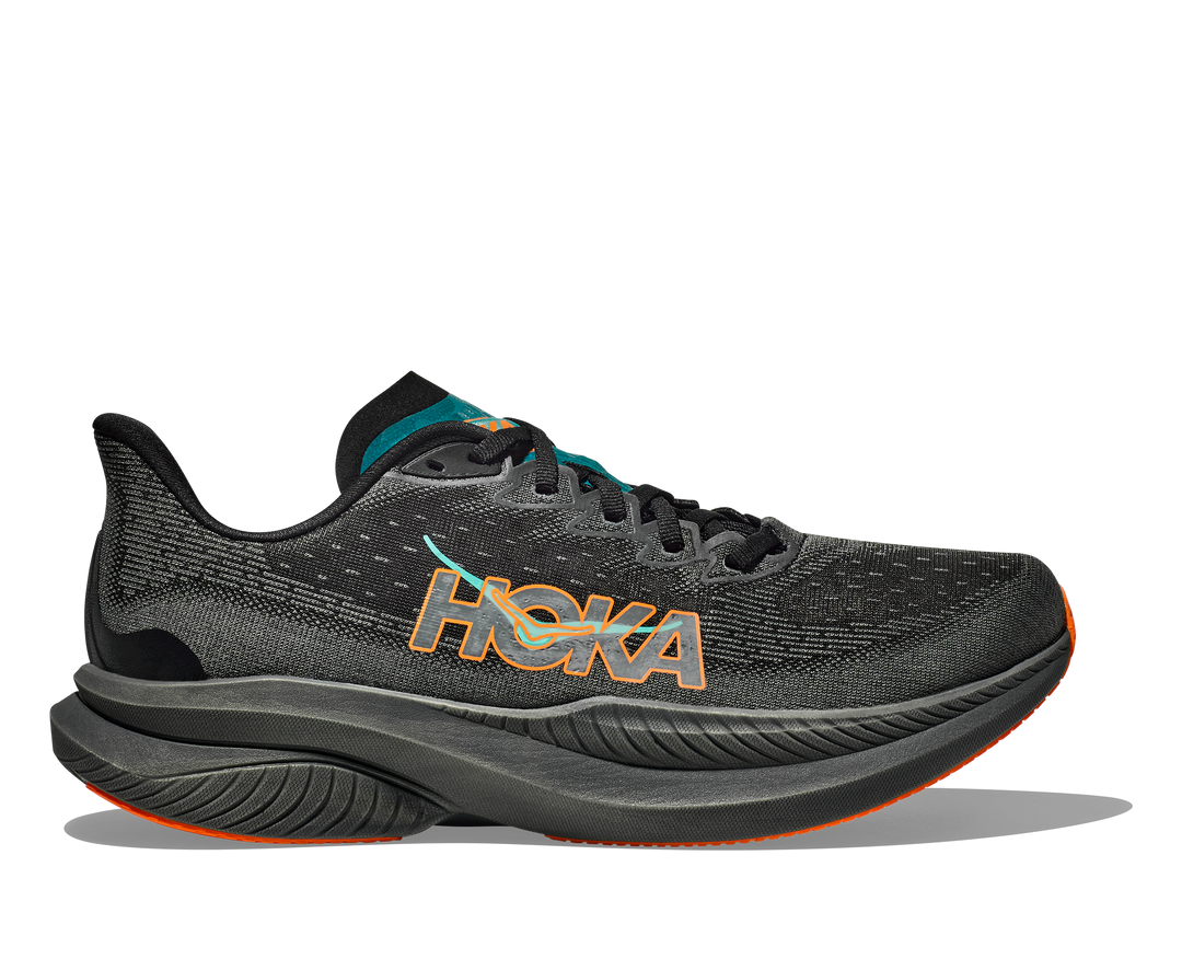 Hoka M MACH 6 Black / Electric Tangerine