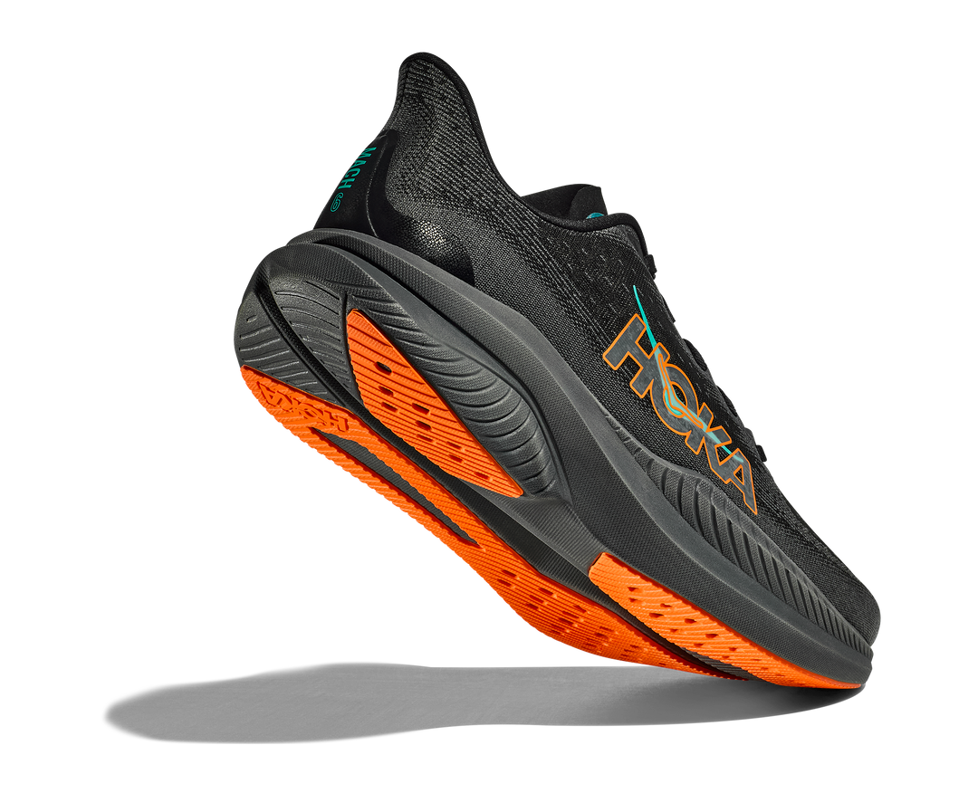 Hoka M MACH 6 Black / Electric Tangerine