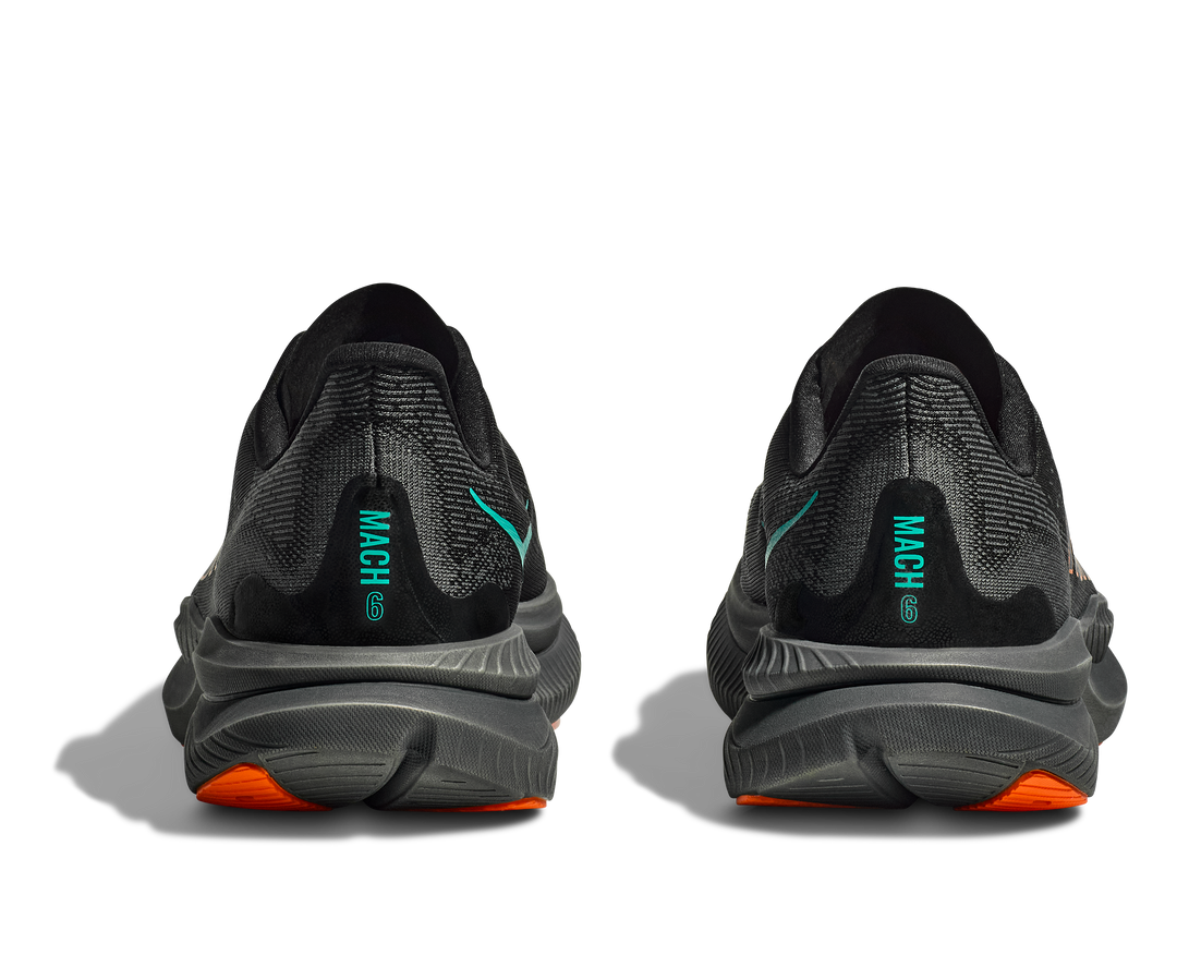 Hoka M MACH 6 Black / Electric Tangerine