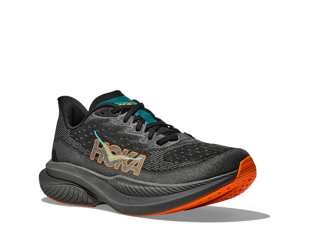 Hoka M MACH 6 Black / Electric Tangerine