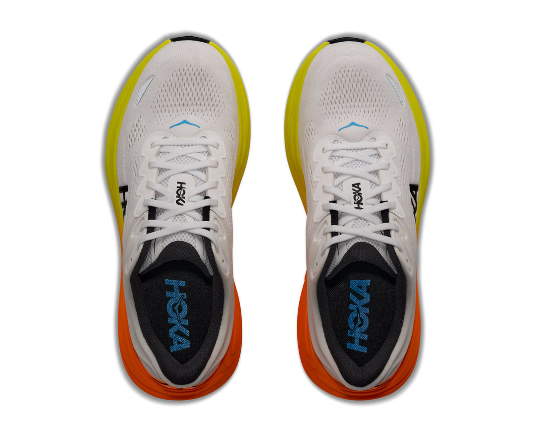 Hoka M BONDI 9 White / Neon Tangerine
