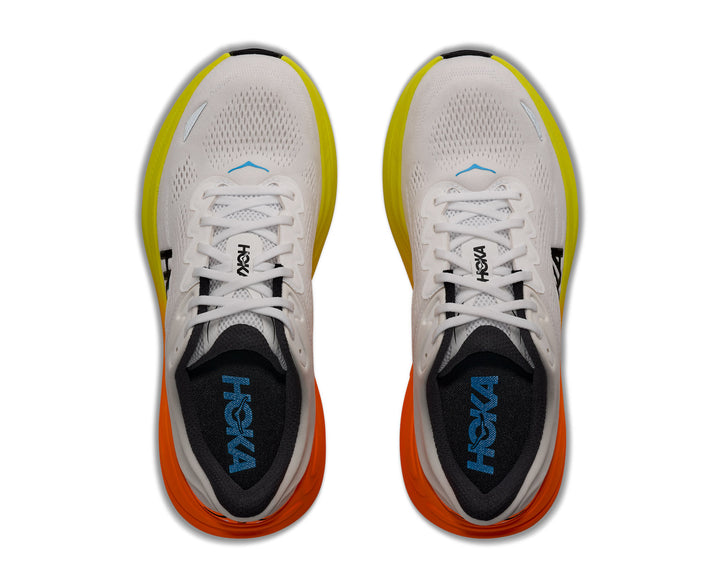 Hoka M BONDI 9 White / Neon Tangerine