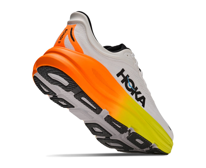 Hoka M BONDI 9 White / Neon Tangerine