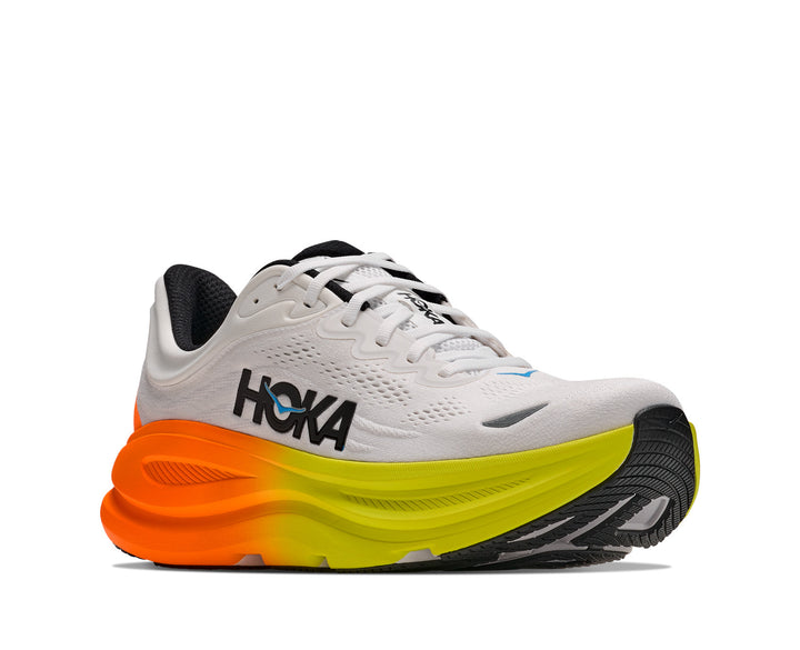 Hoka M BONDI 9 White / Neon Tangerine