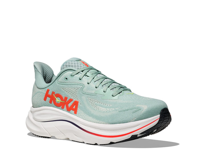Hoka M CLIFTON 10 WIDE Sage / Neon Flame