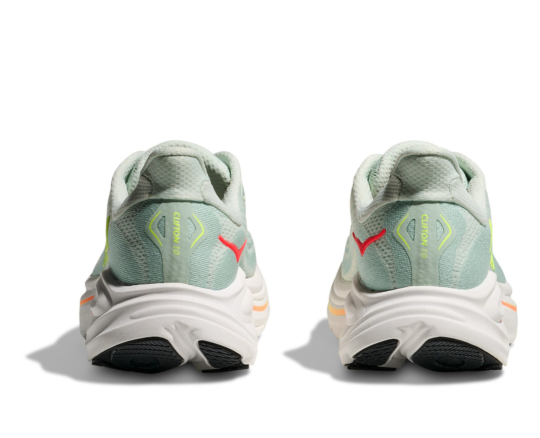 Hoka W CLIFTON 10 WIDE Sea Glass / Neon Flame