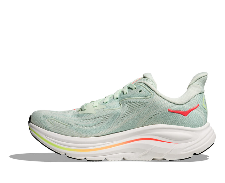 Hoka W CLIFTON 10 WIDE Sea Glass / Neon Flame