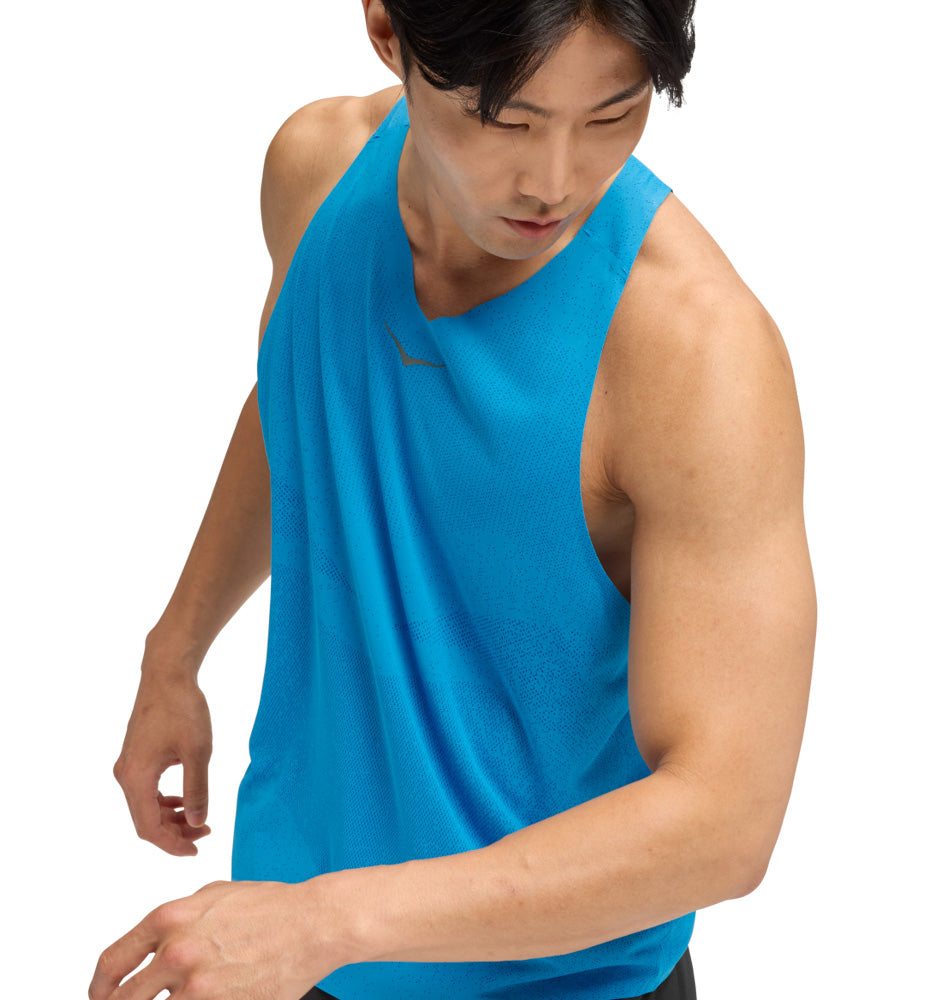 Hoka M RACE DAY SINGLET Hoka Blue