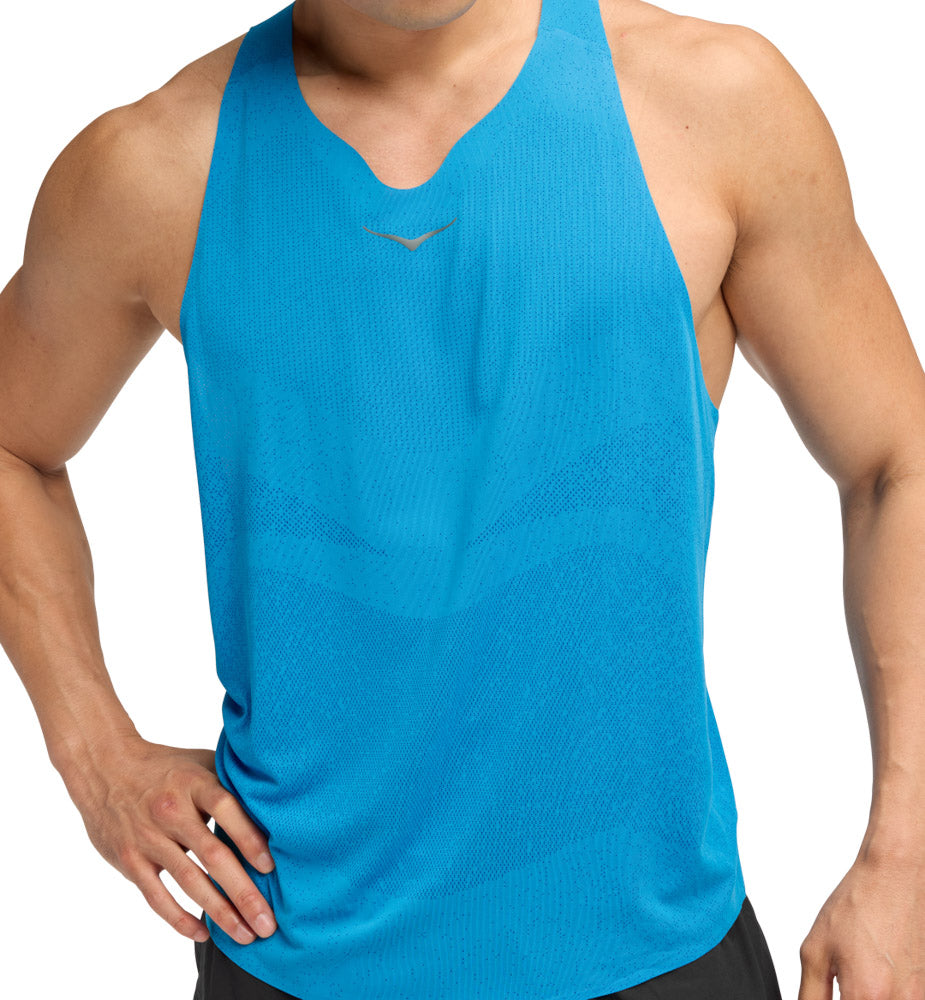 Hoka M RACE DAY SINGLET Hoka Blue