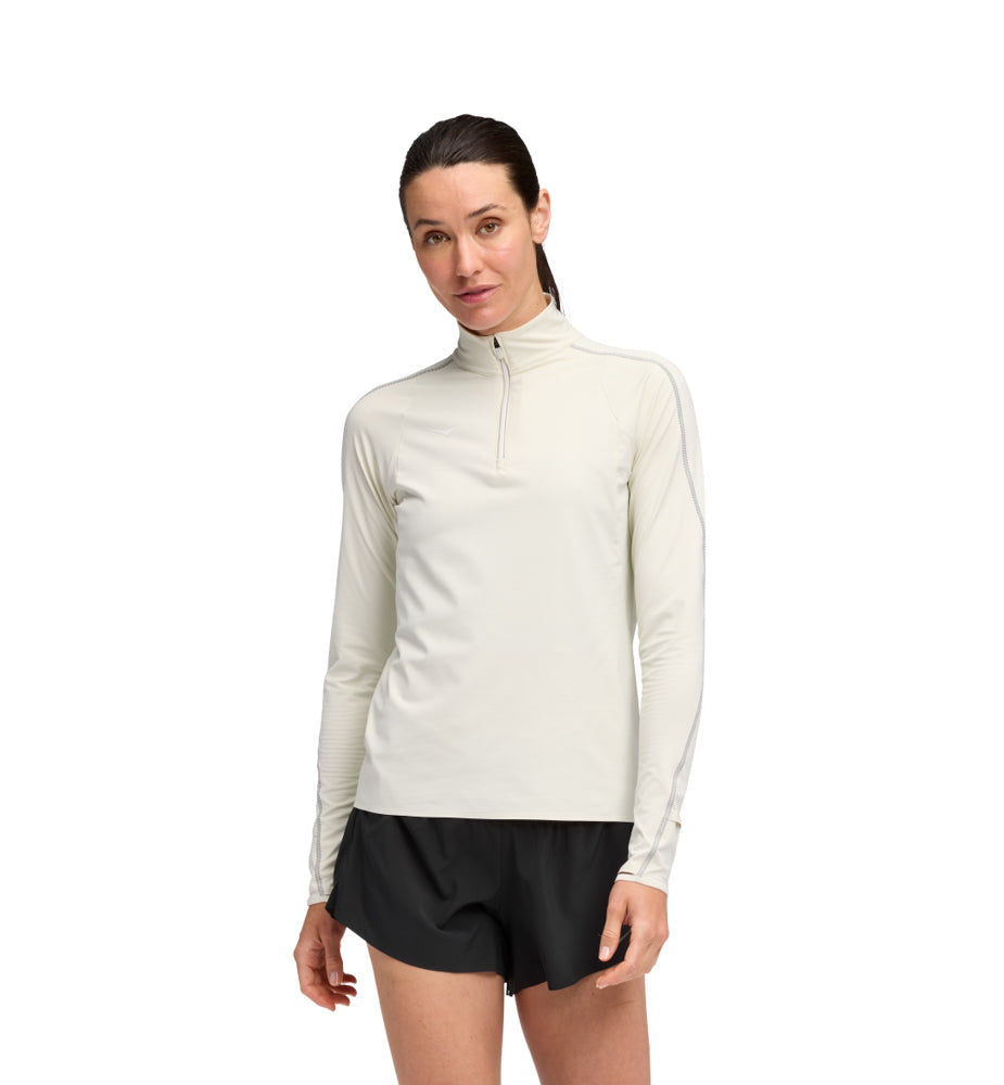 Hoka W GLIDETECH QUARTER ZIP Truffle Salt