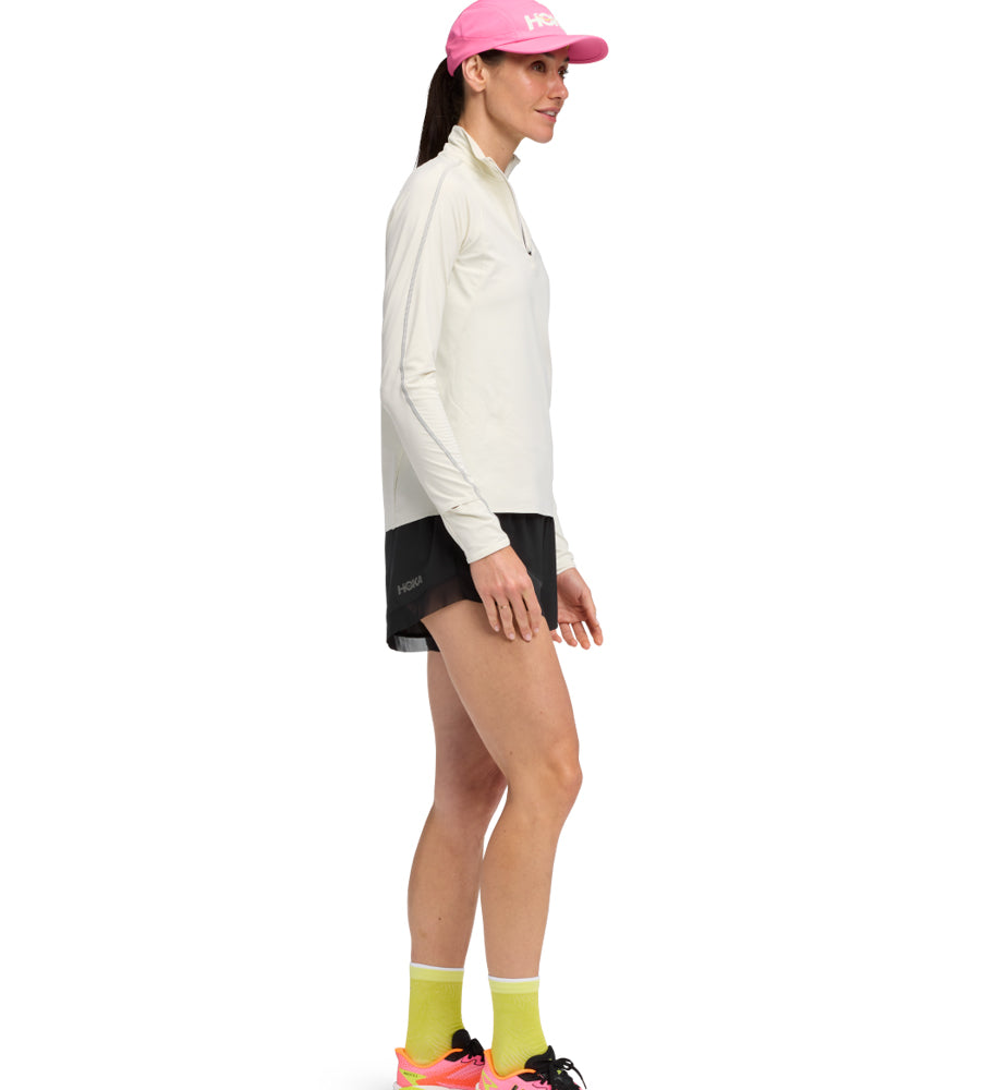 Hoka W GLIDETECH QUARTER ZIP Truffle Salt