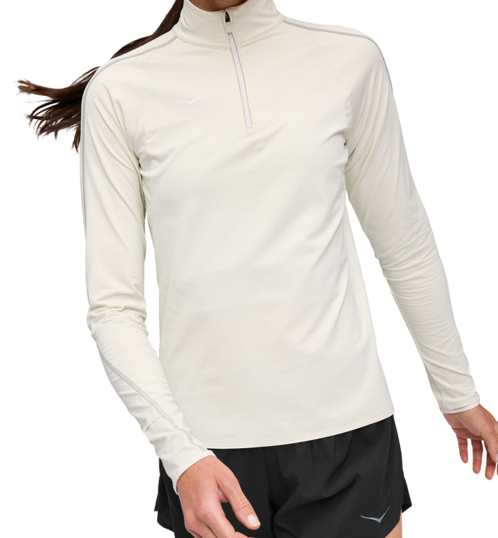 Hoka W GLIDETECH QUARTER ZIP Truffle Salt