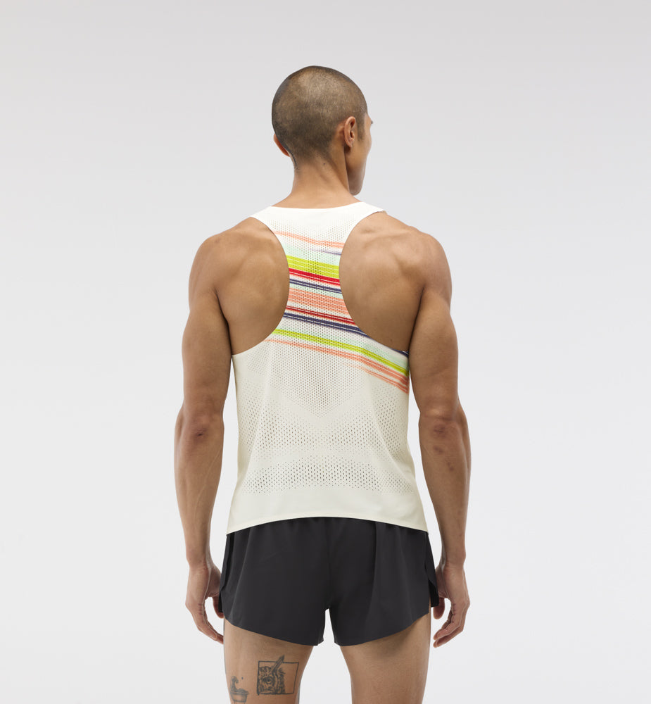 Hoka M RACE DAY SINGLET Alabaster Flare
