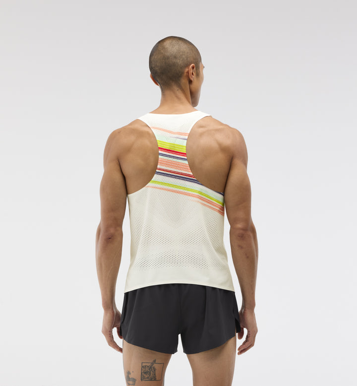 Hoka M RACE DAY SINGLET Alabaster Flare