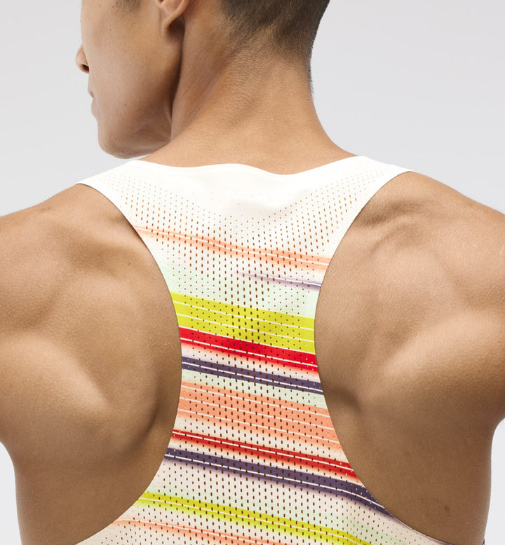 Hoka M RACE DAY SINGLET Alabaster Flare