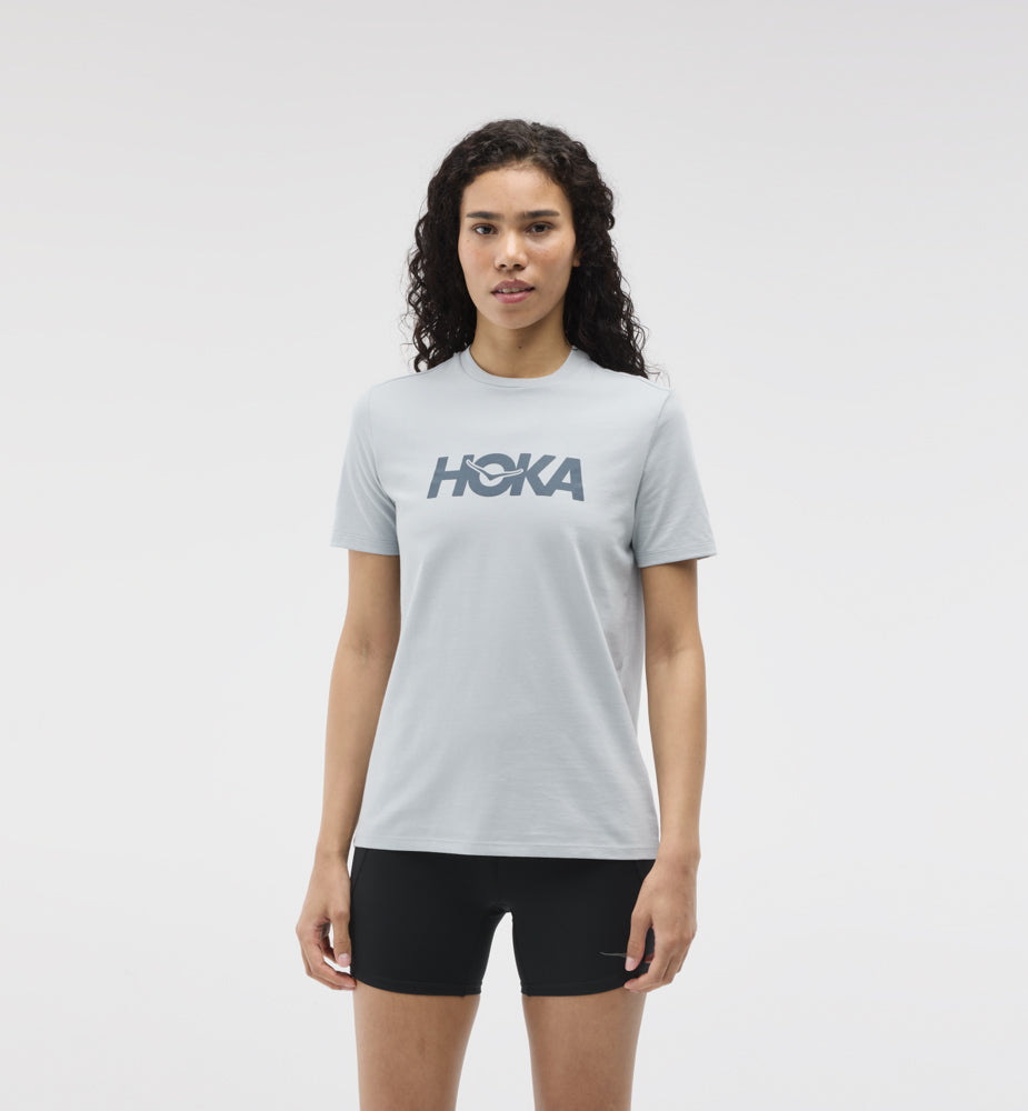 Hoka W CORE LOGO CTN SS TEE Mineral Blue