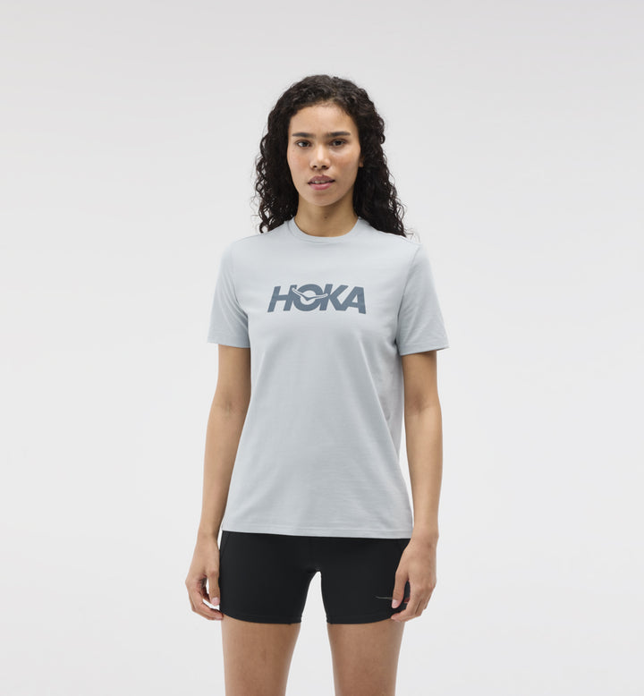 Hoka W CORE LOGO CTN SS TEE Mineral Blue