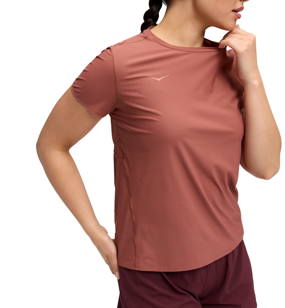 Hoka W AIROLITE SHORT SLEEVE 2.0 Rouge