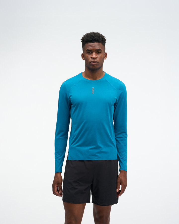 Hoka M EVERYRUN LONG SLEEVE Night Glow Blue