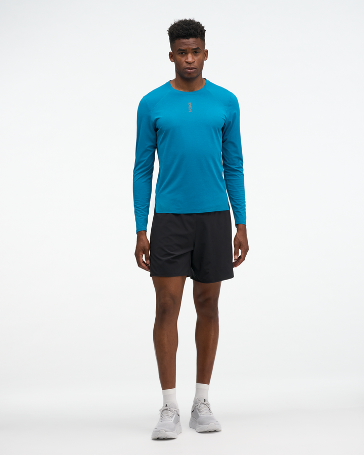Hoka M EVERYRUN LONG SLEEVE Night Glow Blue