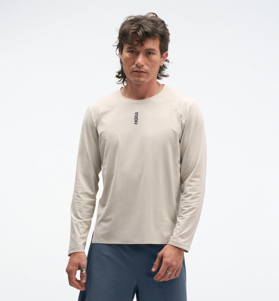 Hoka M EVERYRUN LONG SLEEVE River Rock Grey