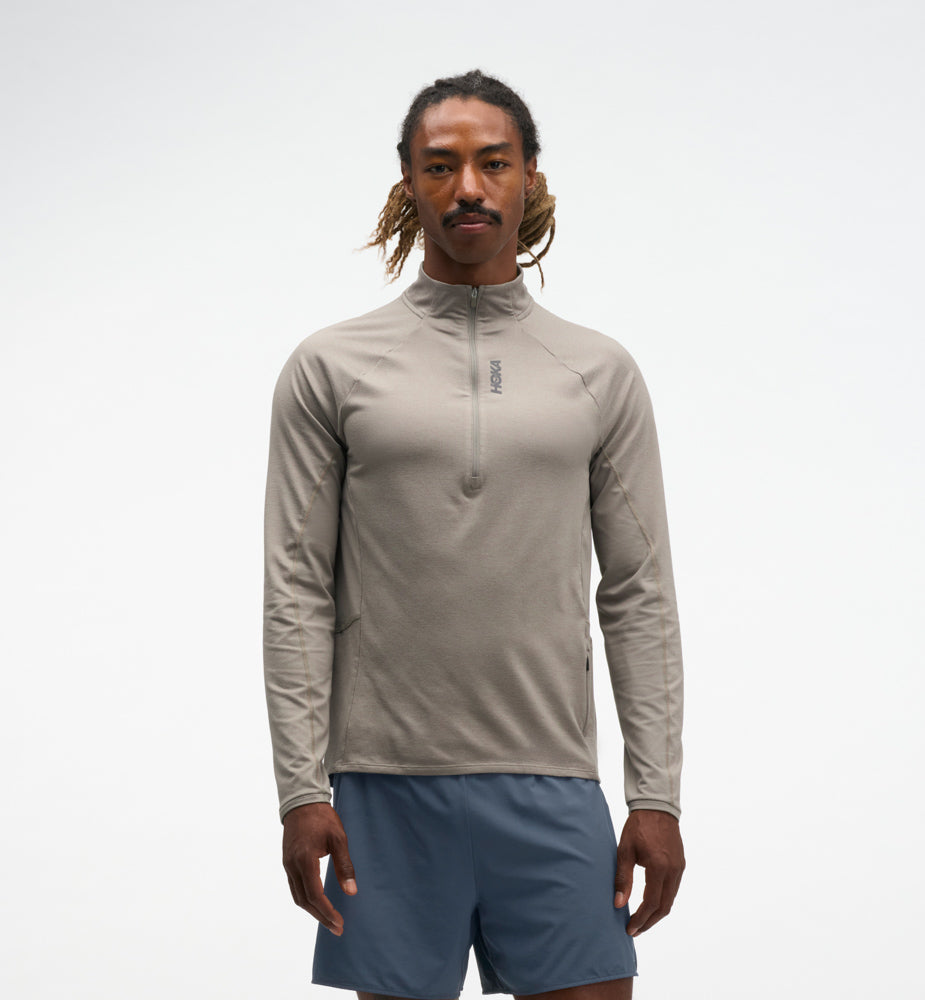 Hoka M SKYFORM HALF ZIP Pebble Grey Htr