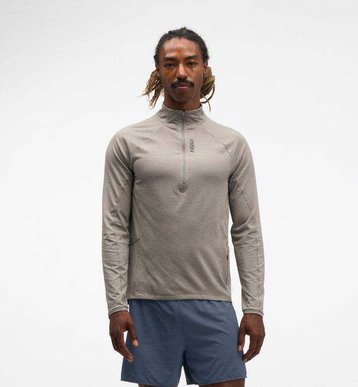 Hoka M SKYFORM HALF ZIP Pebble Grey Htr