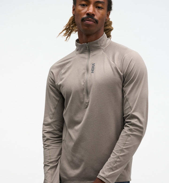 Hoka M SKYFORM HALF ZIP Pebble Grey Htr