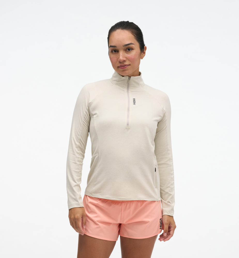 Hoka W SKYFORM HALF ZIP River Rock Grey Htr
