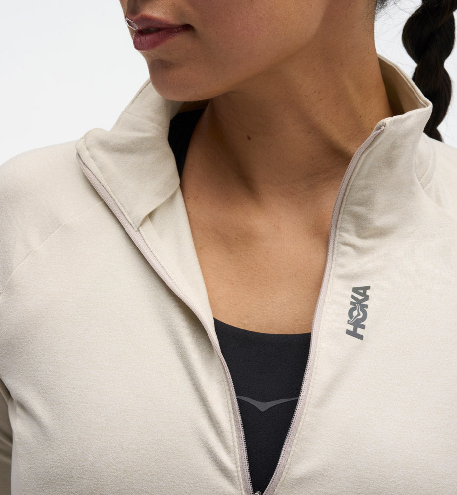 Hoka W SKYFORM HALF ZIP River Rock Grey Htr