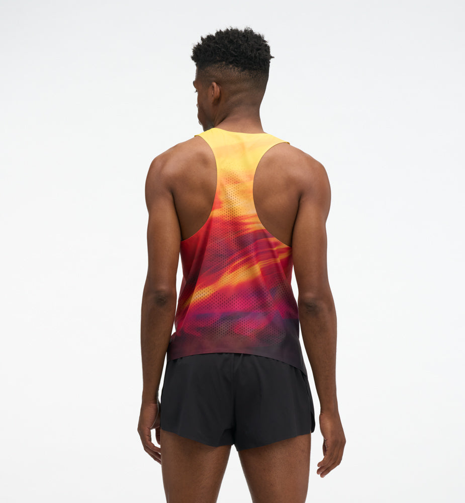 Hoka M RACE DAY SINGLET TR PRT Hoka Citrus Prt