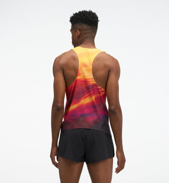 Hoka M RACE DAY SINGLET TR PRT Hoka Citrus Prt