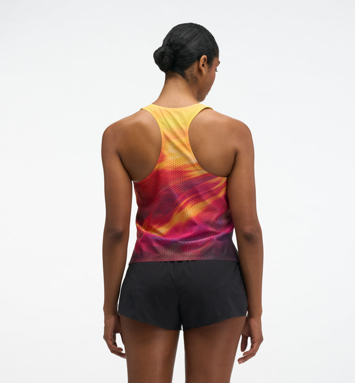Hoka W RACE DAY SINGLET TR PRT Hoka Citrust Prt