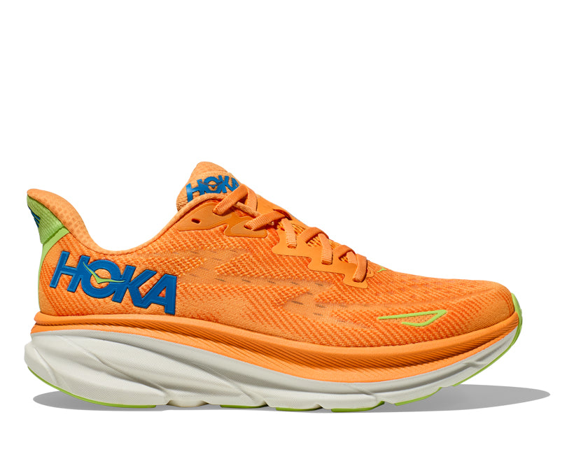 Hoka M CLIFTON 9 WIDE Solar Flare / Lettuce