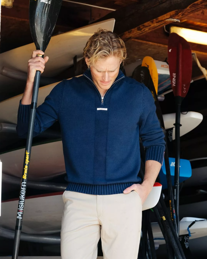 Amundsen Sports Lascar Half Zip Mens Denim Blue