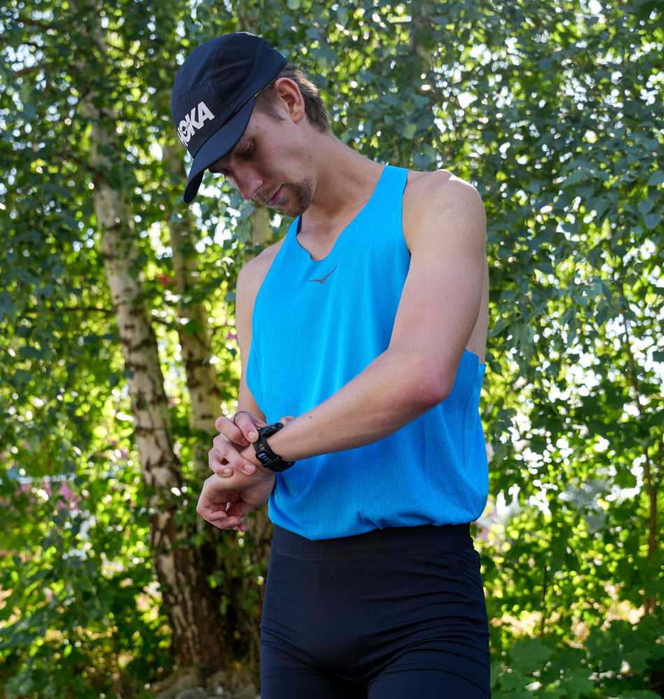 Hoka M RACE DAY SINGLET Hoka Blue
