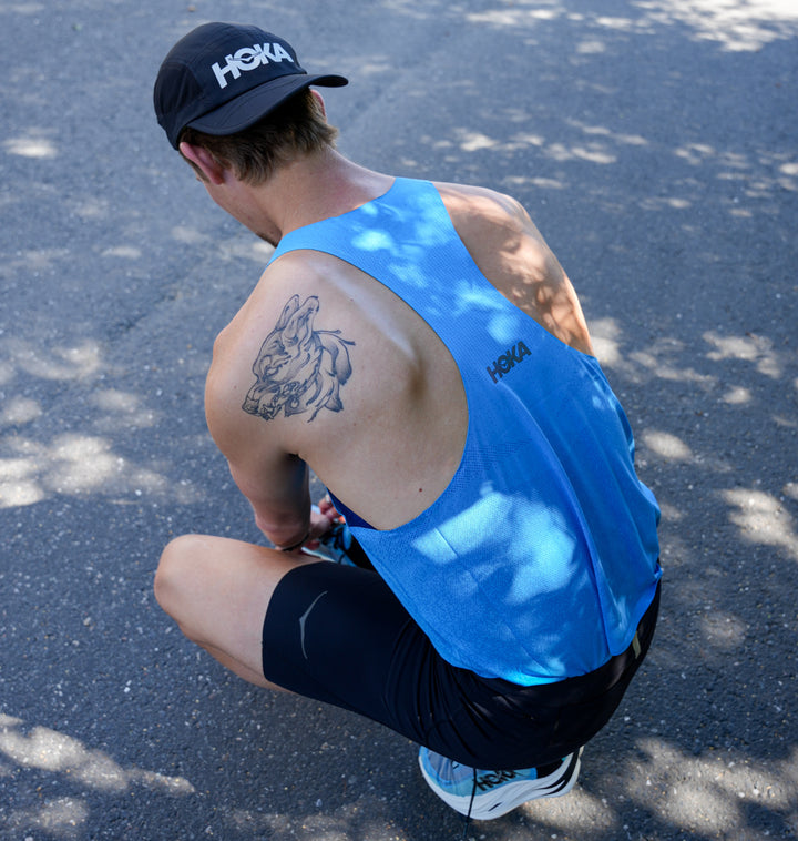 Hoka M RACE DAY SINGLET Hoka Blue