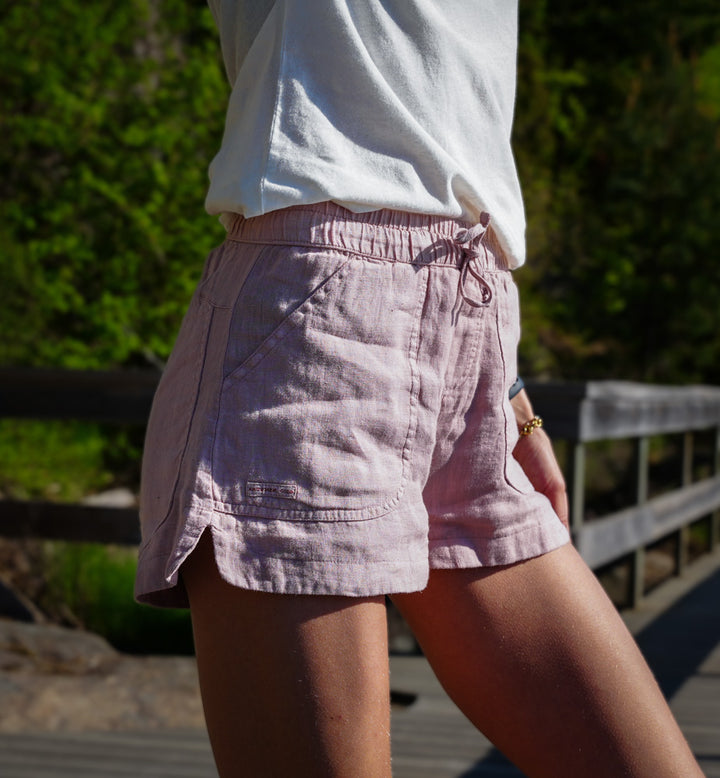 Amundsen Sports Safari Linen Shorts Womens Faded Peony Pink