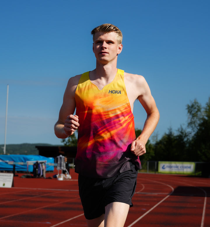 Hoka M RACE DAY SINGLET TR PRT Hoka Citrus Prt