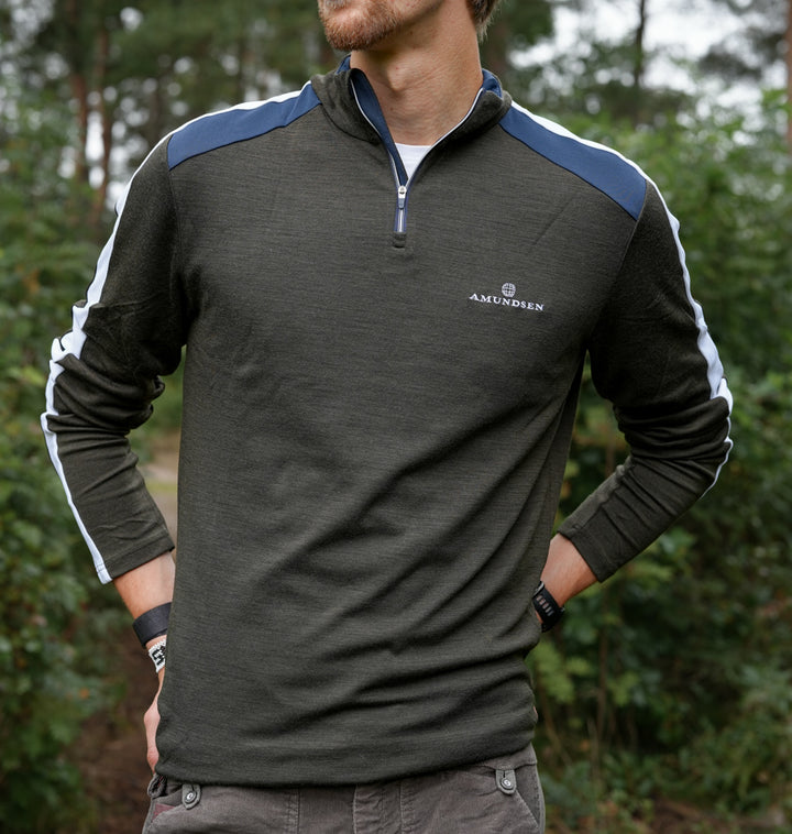 Amundsen Sports 5Mila Half Zip Olive/Stripe