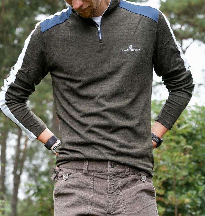 Amundsen Sports 5Mila Half Zip Olive/Stripe