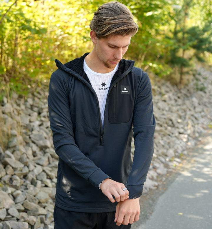 Saysky Combat Half Zip Fleece Hoodie Black