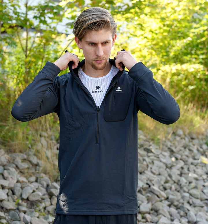 Saysky Combat Half Zip Fleece Hoodie Black