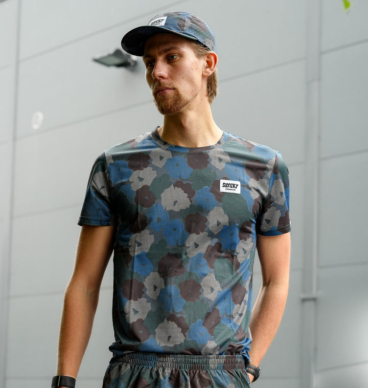 Saysky Flower Combat T-Shirt Blue Aop