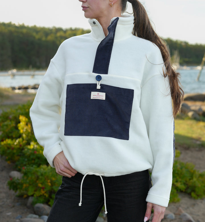 Amundsen Sports V-Bond Cord Fleece Womens Natural/Faded Navy