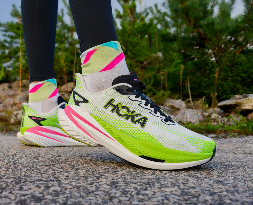 Hoka W MACH X 3 White / Neon Lime