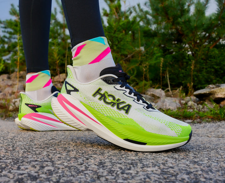Hoka W MACH X 3 White / Neon Lime